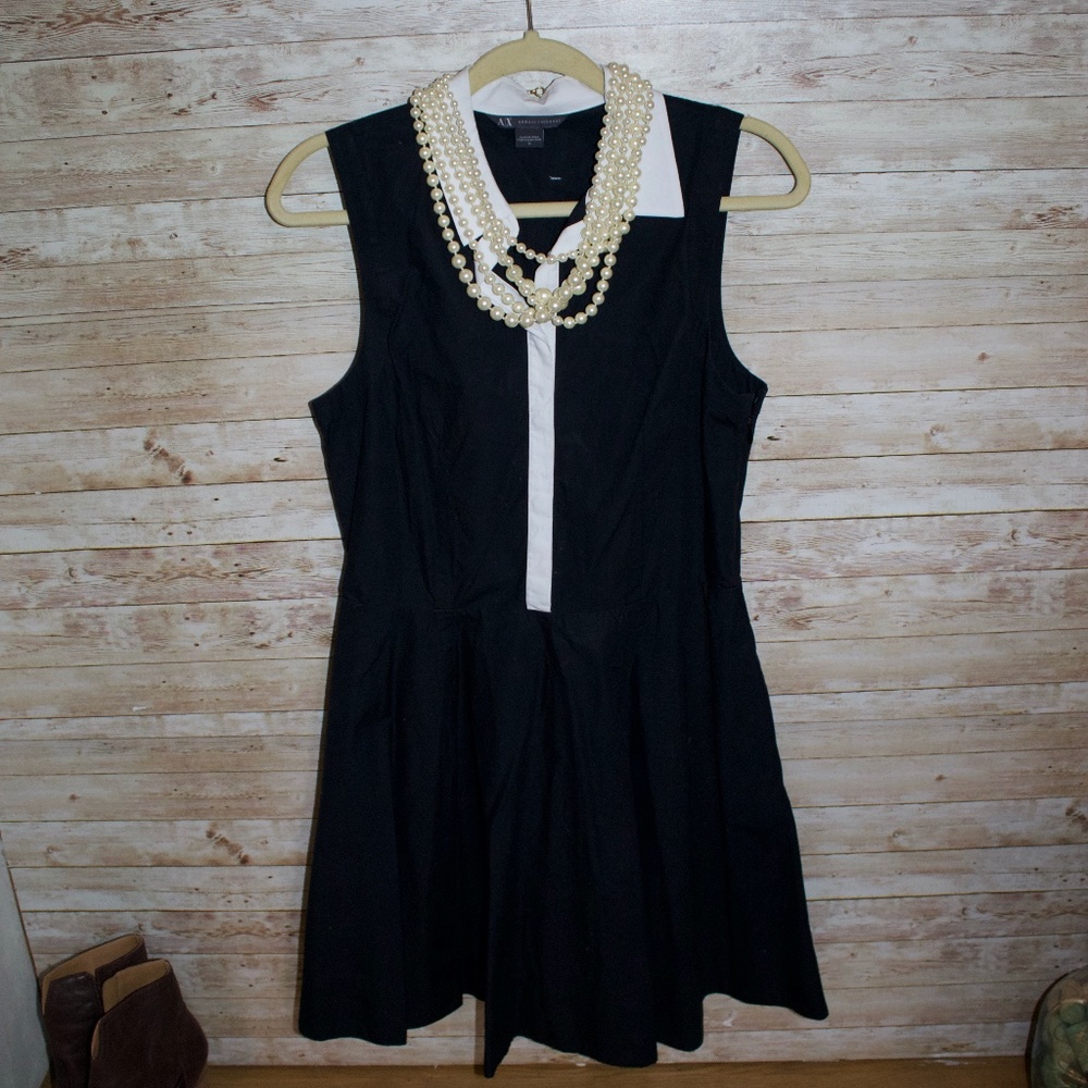 A/X Armani Exchange Black Dress with White Trim